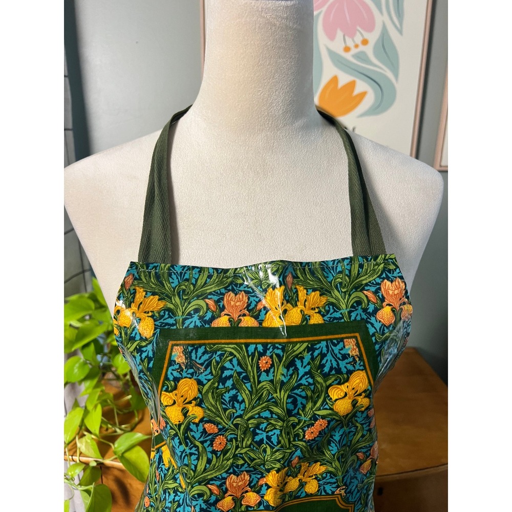 Harrods Knightsbridge William Morris Floral PVC Coated Cotton Apron England - Picture 4 of 10